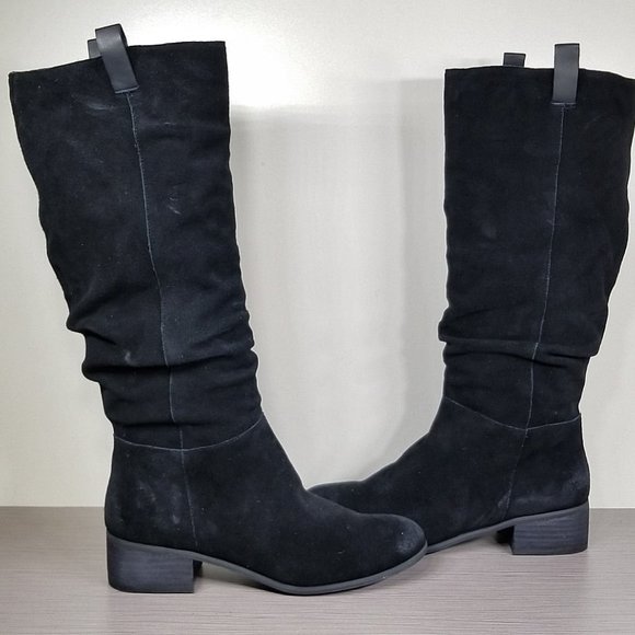 BP. 'Traffic' Knee High Slouch Boot, Black Suede, Womens Size 7.5 M - Picture 1 of 12